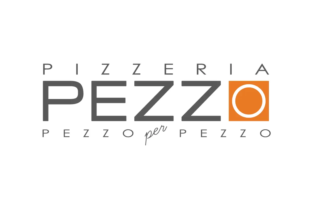 pezzo-logo pizzeria pezzo logo design by rhino design